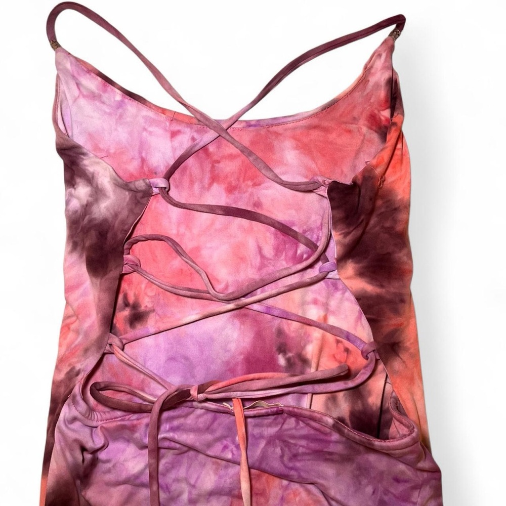 Tie Dye Midi Dress With Strappy Back